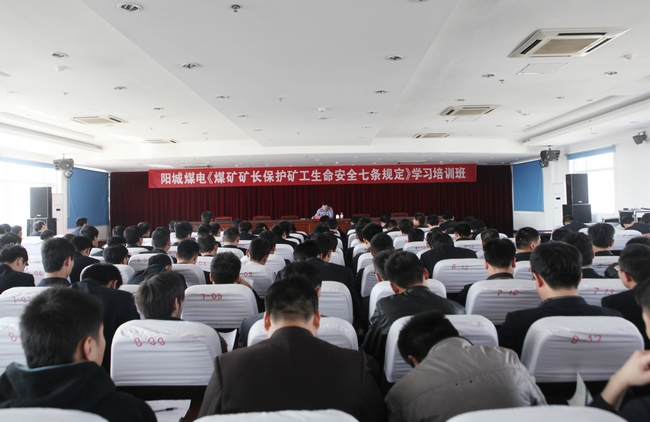 阳城煤电组织《煤矿矿长保护矿工生命安全七条规定》学习培训班